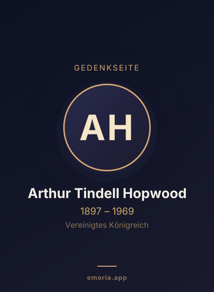 Gedenkportrait von Arthur Tindell Hopwood