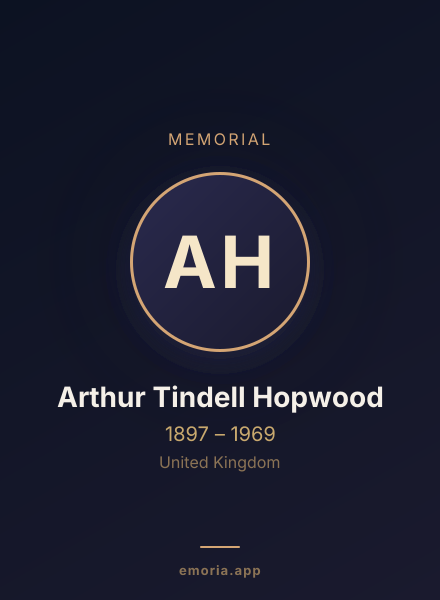 Memorial portrait of Arthur Tindell Hopwood