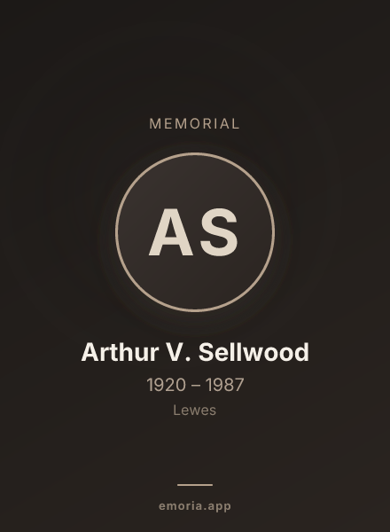 Memorial portrait of Arthur V. Sellwood