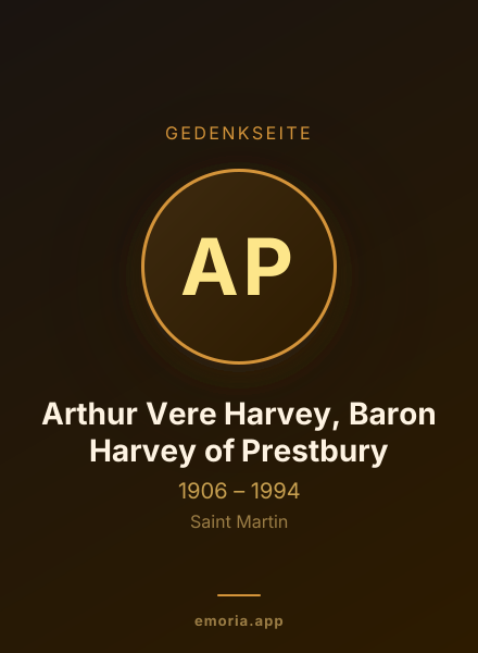 Gedenkportrait von Arthur Vere Harvey, Baron Harvey of Prestbury