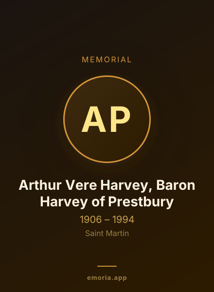Memorial portrait of Arthur Vere Harvey, Baron Harvey of Prestbury