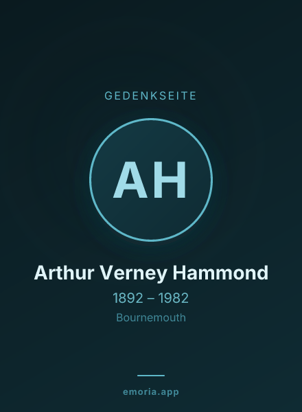 Gedenkportrait von Arthur Verney Hammond