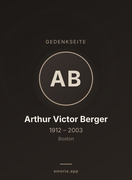 Gedenkportrait von Arthur Victor Berger