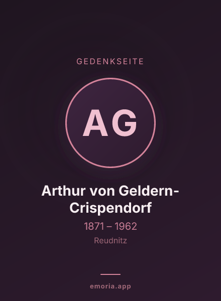 Gedenkportrait von Arthur von Geldern-Crispendorf