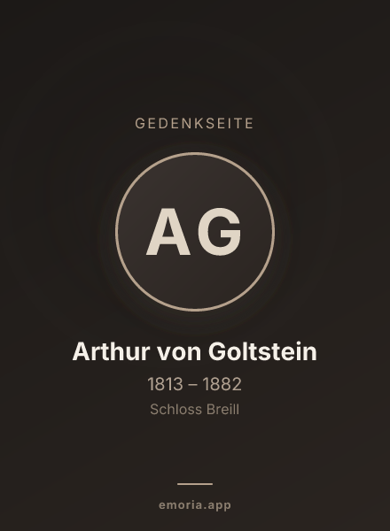 Gedenkportrait von Arthur von Goltstein