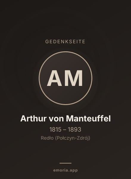 Gedenkportrait von Arthur von Manteuffel