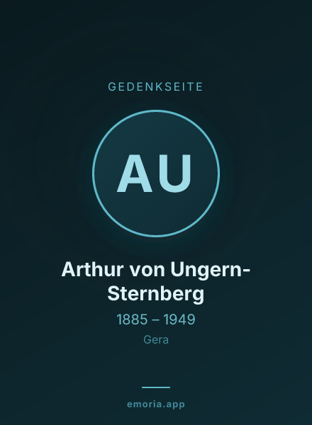 Gedenkportrait von Arthur von Ungern-Sternberg