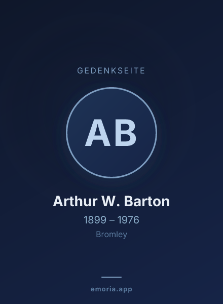Gedenkportrait von Arthur W. Barton