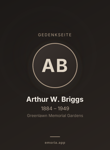 Gedenkportrait von Arthur W. Briggs