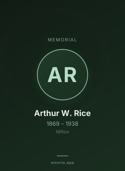 Memorial portrait of Arthur W. Rice