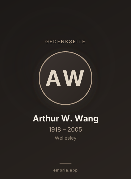 Gedenkportrait von Arthur W. Wang