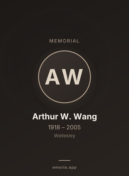Memorial portrait of Arthur W. Wang