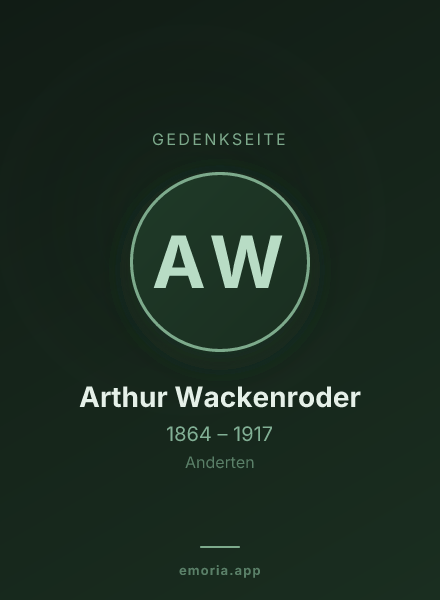 Gedenkportrait von Arthur Wackenroder