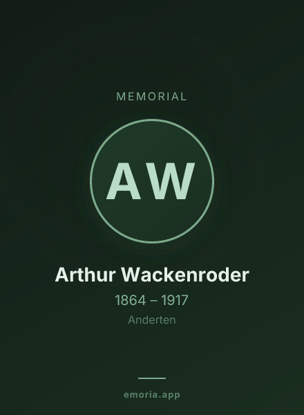 Memorial portrait of Arthur Wackenroder