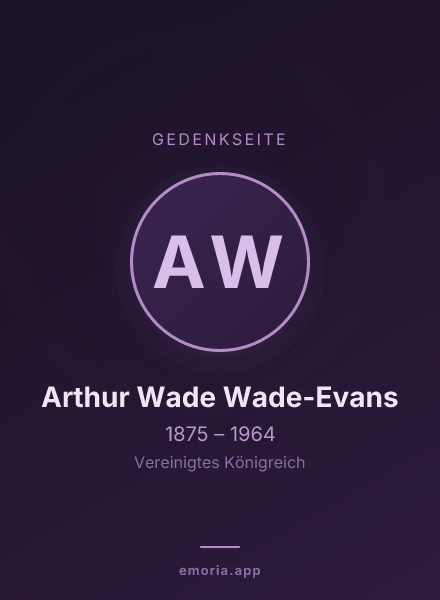Gedenkportrait von Arthur Wade Wade-Evans