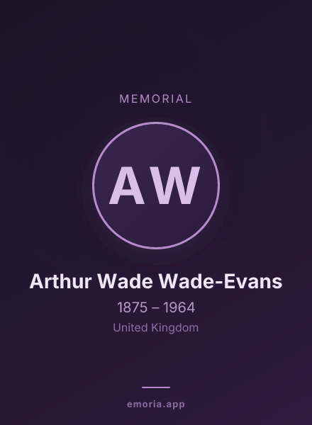 Memorial portrait of Arthur Wade Wade-Evans