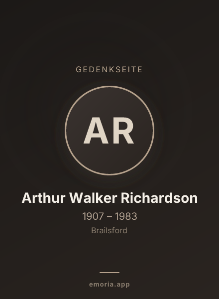 Gedenkportrait von Arthur Walker Richardson