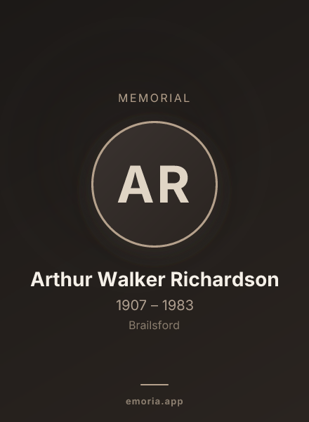 Memorial portrait of Arthur Walker Richardson