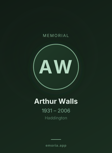 Memorial portrait of Arthur Walls