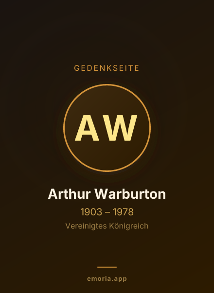 Gedenkportrait von Arthur Warburton
