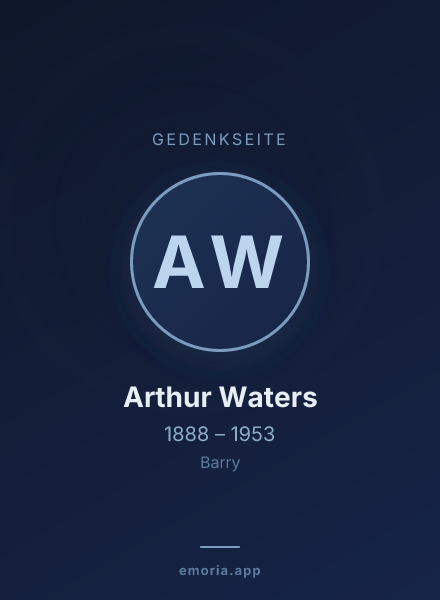 Gedenkportrait von Arthur Waters