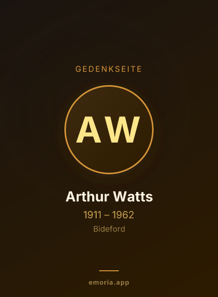 Gedenkportrait von Arthur Watts