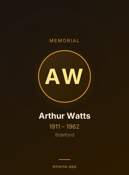Memorial portrait of Arthur Watts