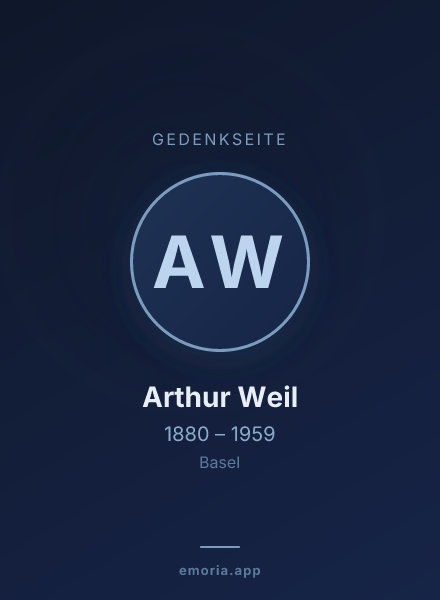 Gedenkportrait von Arthur Weil