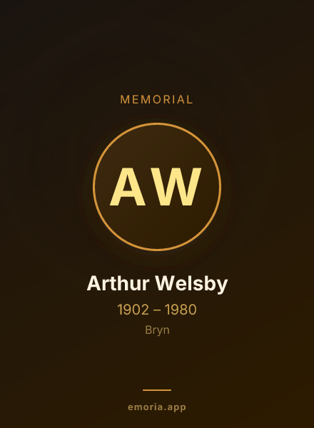 Memorial portrait of Arthur Welsby