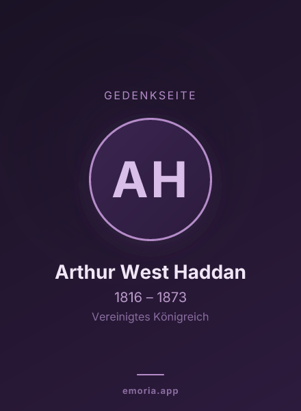 Gedenkportrait von Arthur West Haddan