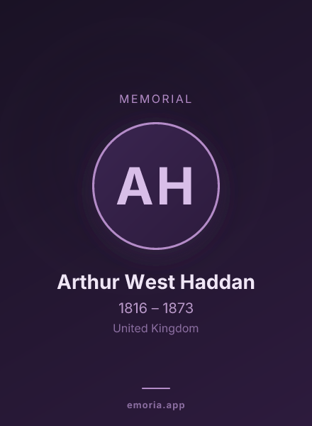 Memorial portrait of Arthur West Haddan