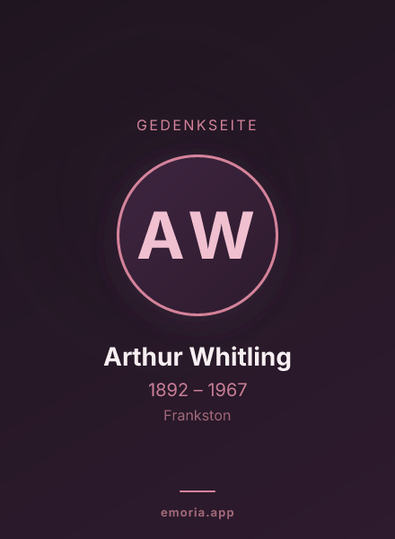 Gedenkportrait von Arthur Whitling