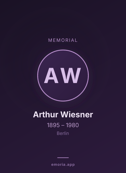 Memorial portrait of Arthur Wiesner