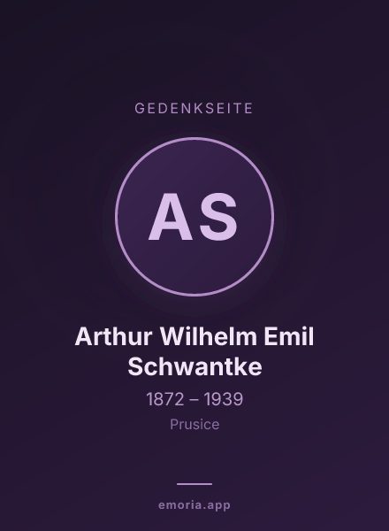 Gedenkportrait von Arthur Wilhelm Emil Schwantke