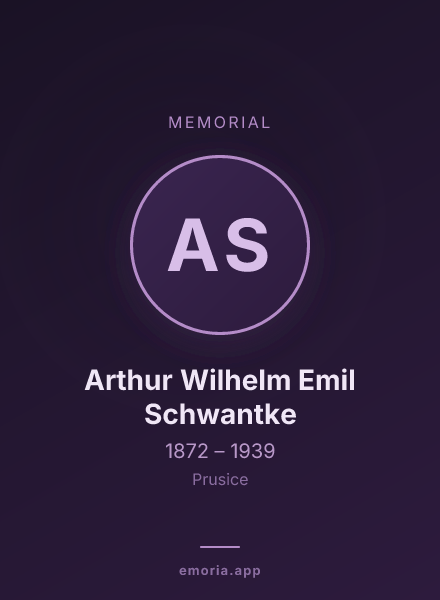 Memorial portrait of Arthur Wilhelm Emil Schwantke