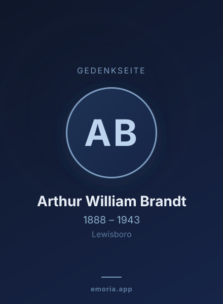 Gedenkportrait von Arthur William Brandt