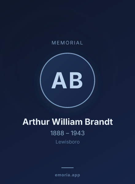 Memorial portrait of Arthur William Brandt