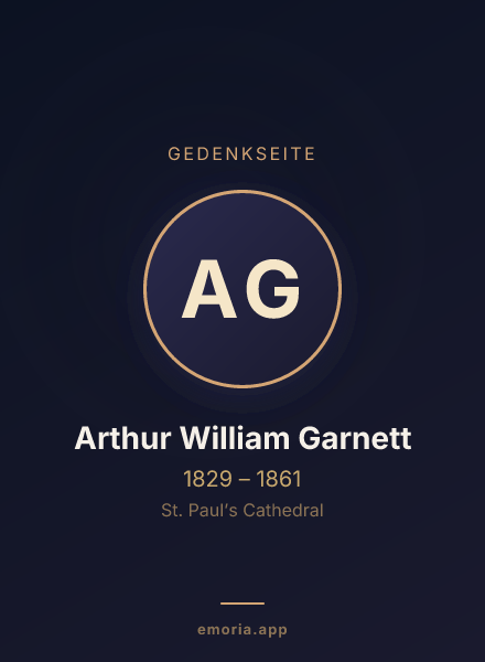 Gedenkportrait von Arthur William Garnett