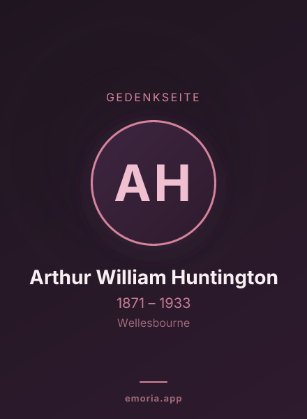 Gedenkportrait von Arthur William Huntington