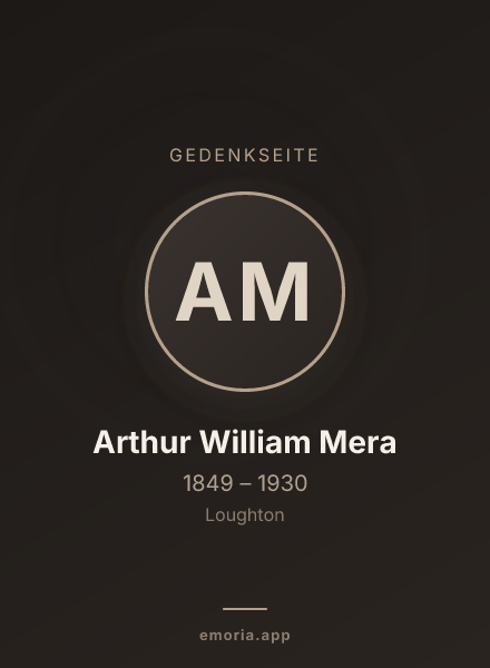 Gedenkportrait von Arthur William Mera