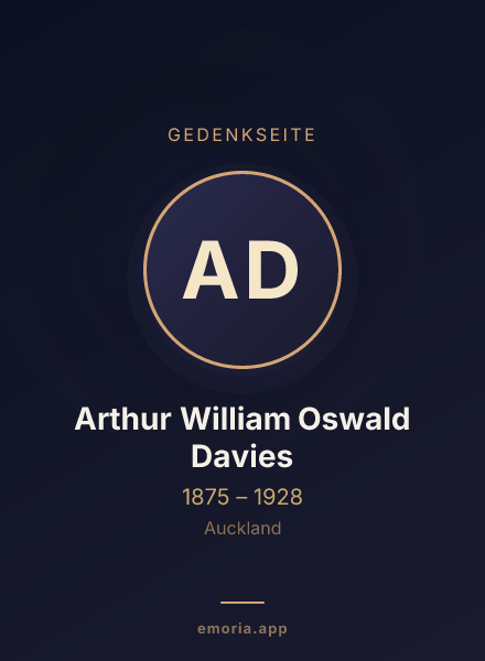 Gedenkportrait von Arthur William Oswald Davies