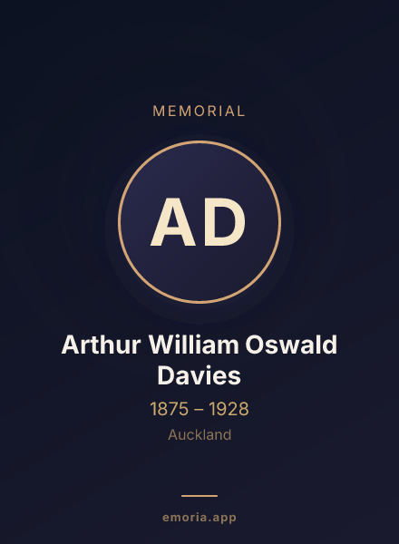 Memorial portrait of Arthur William Oswald Davies