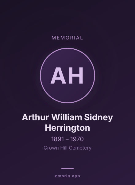 Memorial portrait of Arthur William Sidney Herrington