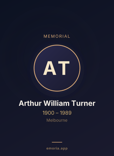 Memorial portrait of Arthur William Turner