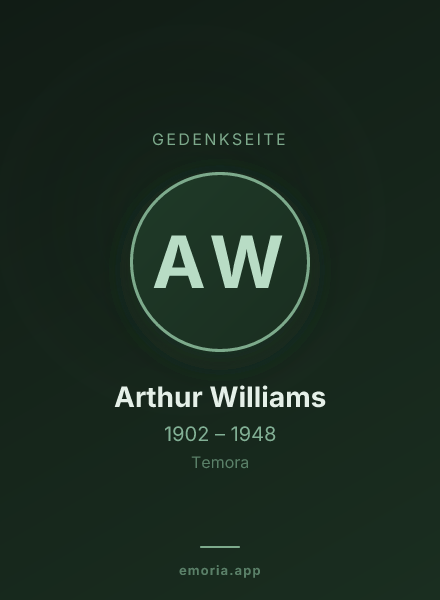 Gedenkportrait von Arthur Williams
