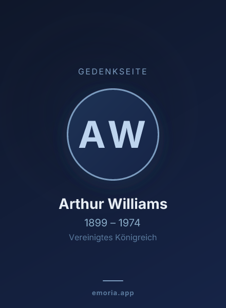 Gedenkportrait von Arthur Williams