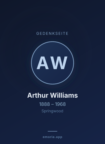 Gedenkportrait von Arthur Williams