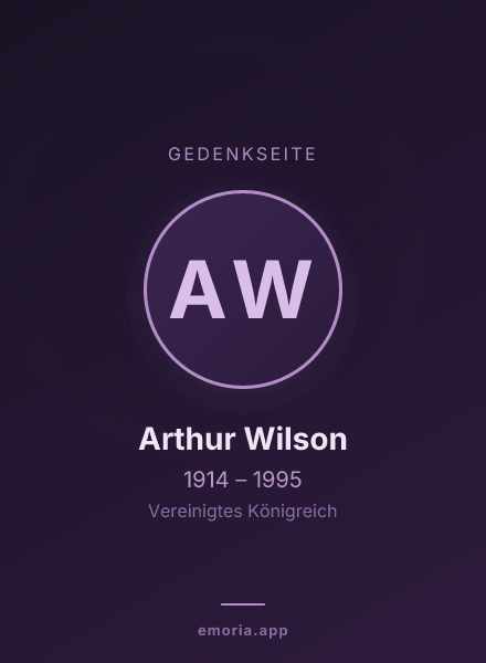 Gedenkportrait von Arthur Wilson