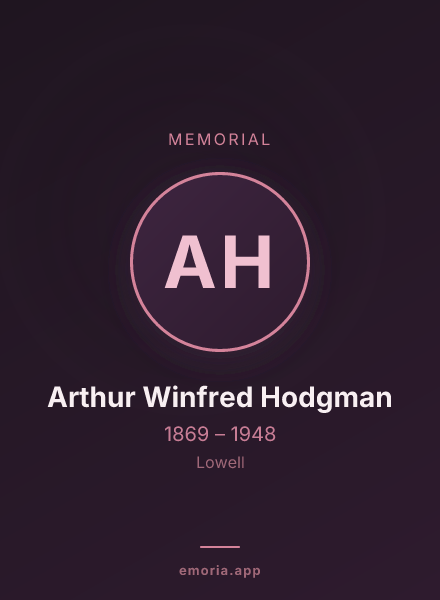 Memorial portrait of Arthur Winfred Hodgman