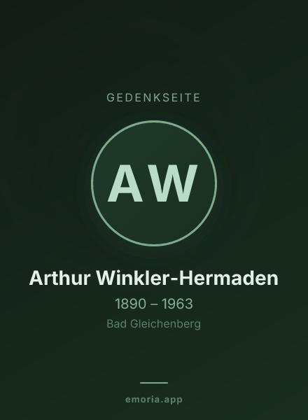 Gedenkportrait von Arthur Winkler-Hermaden